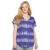 Plus Size Sonoma Goods For Life® V-Neck Tunic Tee -SONOMA Store 5209140 Purple Dye Stripe