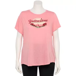Plus Size Sonoma Goods For Life® National Parks Graphic Tee -SONOMA Store 5212613 Yellowstone Light Pink