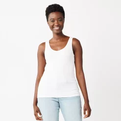 Petite Sonoma Goods For Life® Everyday Rib Tank -SONOMA Store 5216348 White
