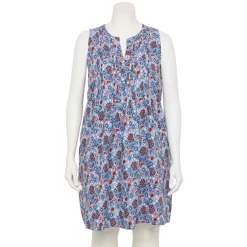 Plus Size Sonoma Goods For Life® Pintuck Linen-Blend Dress -SONOMA Store 5223428 Americana Floral