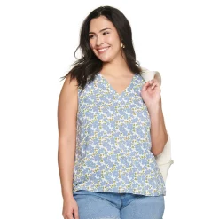 Plus Size Sonoma Goods For Life® V-Neck Tank -SONOMA Store 5226888 Blue Maggie Floral