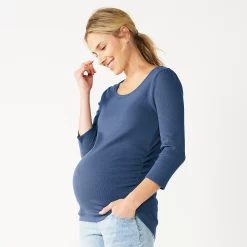Maternity Sonoma Goods For Life® Essential Scoopneck Tee -SONOMA Store 5236820 Moonbeam Blue