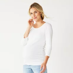Maternity Sonoma Goods For Life® Essential Scoopneck Tee -SONOMA Store 5236820 Vital White
