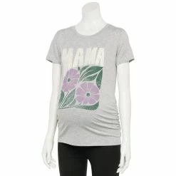 Maternity Sonoma Goods For Life® Fitted Crewneck Graphic Tee -SONOMA Store 5237042 Gray Mama Floral
