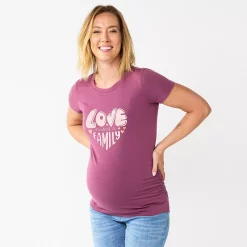 Maternity Sonoma Goods For Life® Fitted Crewneck Graphic Tee -SONOMA Store 5237042 Love Makes A Family
