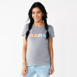 Maternity Sonoma Goods For Life® Fitted Crewneck Graphic Tee -SONOMA Store 5237042 Mama Multi Color