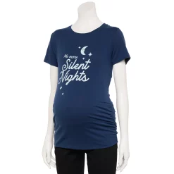 Maternity Sonoma Goods For Life® Fitted Crewneck Graphic Tee -SONOMA Store 5237042 No More Silent Nights