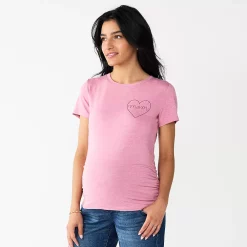 Maternity Sonoma Goods For Life® Fitted Crewneck Graphic Tee -SONOMA Store 5237042 Purple Mom
