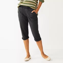 Women's Sonoma Goods For Life® Comfort Waist Pull-On Capri Pants -SONOMA Store 5237938 Black