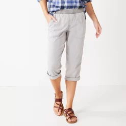 Women's Sonoma Goods For Life® Comfort Waist Pull-On Capri Pants -SONOMA Store 5237938 Light Gray