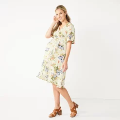 Maternity Sonoma Goods For Life® Flutter Sleeve Wrap Dress -SONOMA Store 5241695 Stripe Floral