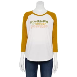 Women's Sonoma Goods For Life® Three Quarter Sleeve Baseball Graphic Tee 23 Women's Sonoma Goods For Life® Three Quarter Sleeve Baseball Graphic Tee -SONOMA Store 5242169 Ivory Positivity