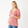 Maternity Sonoma Goods For Life® Smocked Sleeve Babydoll Top -SONOMA Store 5242675 Shabby Mauve