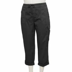 Plus Size Sonoma Goods For Life® Comfort Waist Utility Capri Pants -SONOMA Store 5258066 Pitch Black