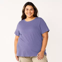 Plus Size Sonoma Goods For Life® Everyday Crewneck Tee -SONOMA Store 5259072 Grape Purple