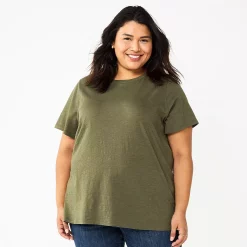 Plus Size Sonoma Goods For Life® Everyday Crewneck Tee -SONOMA Store 5259072 Olive