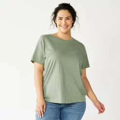 Plus Size Sonoma Goods For Life® Everyday Crewneck Tee -SONOMA Store 5259072 Sage Green