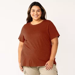 Plus Size Sonoma Goods For Life® Everyday Crewneck Tee -SONOMA Store 5259072 Wine