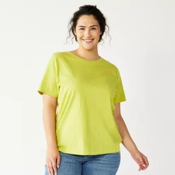 Plus Size Sonoma Goods For Life® Everyday Crewneck Tee -SONOMA Store 5259072 Yellow Green