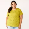 Plus Size Sonoma Goods For Life® Everyday Crewneck Tee 1 Plus Size Sonoma Goods For Life® Everyday Crewneck Tee -SONOMA Store 5259072 Yellow Green Floral