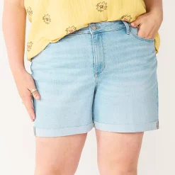 Plus Size Sonoma Goods For Life® Premium High-Waist Denim Shorts -SONOMA Store 5261004 Orchard