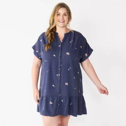 Women's Sonoma Goods For Life® Button Front Tunic Dress