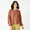 Women's Sonoma Goods For Life® Side Tie Sweatshirt 1 Women's Sonoma Goods For Life® Side Tie Sweatshirt -SONOMA Store 5271671 Marsala Flower