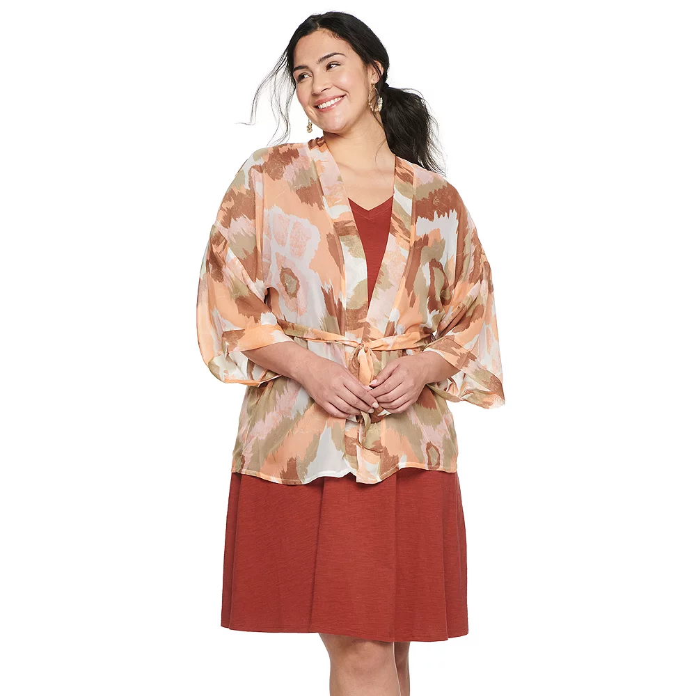 Women's Sonoma Goods For Life® Tie-Dye Tie Front Kimono 3 Women's Sonoma Goods For Life® Tie-Dye Tie Front Kimono