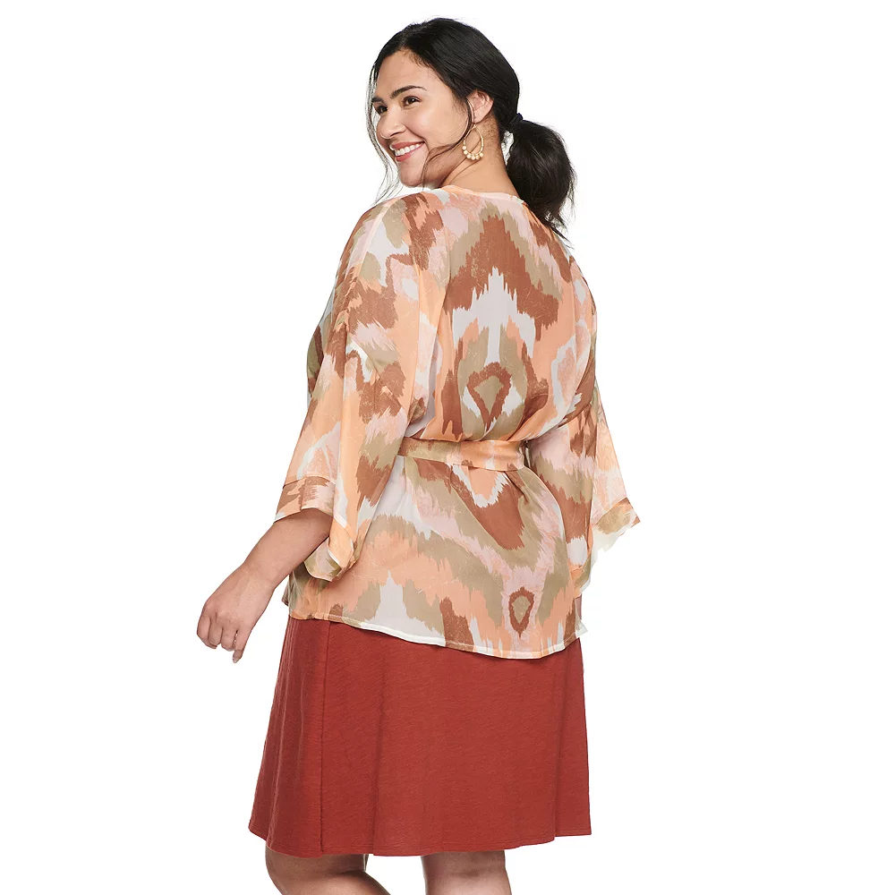 Women's Sonoma Goods For Life® Tie-Dye Tie Front Kimono 4 Women's Sonoma Goods For Life® Tie-Dye Tie Front Kimono - Image 2