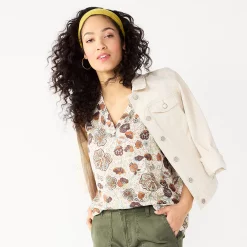 Women's Sonoma Goods For Life® V-Neck Tank 28 Women's Sonoma Goods For Life® V-Neck Tank -SONOMA Store 5297402 Beige Orange Floral