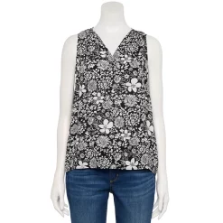 Women's Sonoma Goods For Life® V-Neck Tank 35 Women's Sonoma Goods For Life® V-Neck Tank -SONOMA Store 5297402 Black White Floral