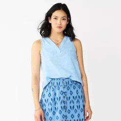 Women's Sonoma Goods For Life® V-Neck Tank 41 Women's Sonoma Goods For Life® V-Neck Tank -SONOMA Store 5297402 Light Blue