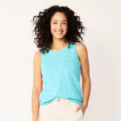 Women's Sonoma Goods For Life® High-Neck Tank 48 Women's Sonoma Goods For Life® High-Neck Tank -SONOMA Store 5467284 Light Blue
