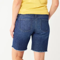 Maternity Sonoma Goods For Life® Over-the-Belly Frayed Hem Bermuda Shorts -SONOMA Store 5475865 ALT