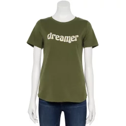 Women's Sonoma Goods For Life® Short Sleeve Graphic Tee -SONOMA Store 5480871 Olive Dreamer