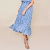 Women's Sonoma Goods For Life® x Lauren Lane Pull-On Tiered Skirt -SONOMA Store 5489835 Chambray Discharge