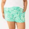 Plus Size Sonoma Goods For Life® Pajama Shorts -SONOMA Store 5490355 Aqua Sky