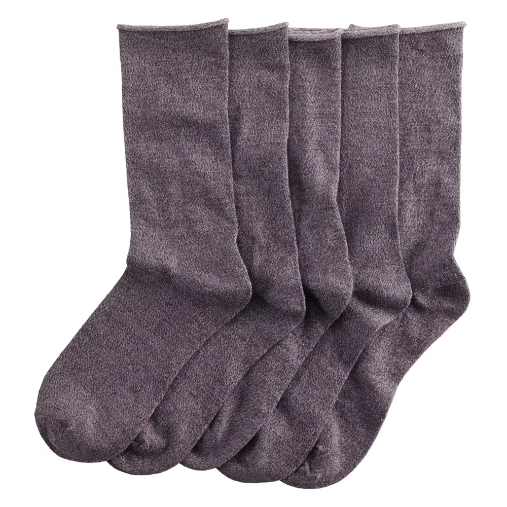 Women's Sonoma Goods For Life® 5-Pack Roll Top Crew Socks 8 Women's Sonoma Goods For Life® 5-Pack Roll Top Crew Socks - Image 6