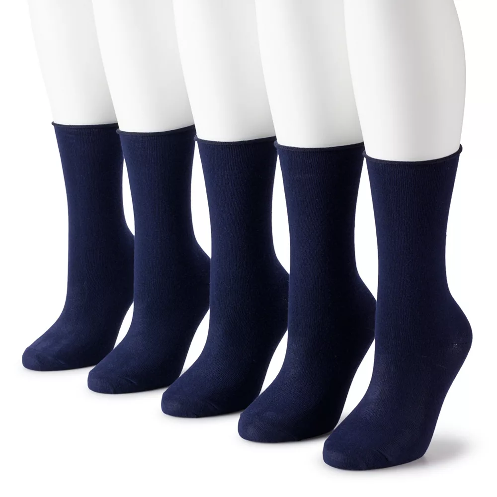 Women's Sonoma Goods For Life® 5-Pack Roll Top Crew Socks 5 Women's Sonoma Goods For Life® 5-Pack Roll Top Crew Socks - Image 3
