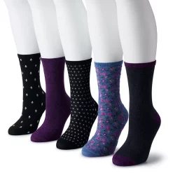 Women's Sonoma Goods For Life® 5-Pack Geo Crew Socks -SONOMA Store 5497546 Gray Multi