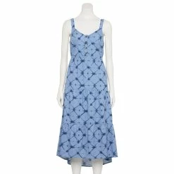 Women's Sonoma Goods For Life Tiered Midi Dress -SONOMA Store 5504040 Blue Dye
