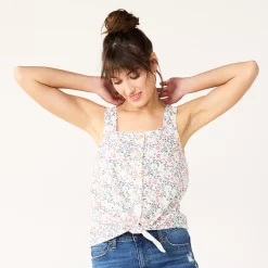 Women's Sonoma Goods For Life® Tie-Hem Squareneck Tank 12 Women's Sonoma Goods For Life® Tie-Hem Squareneck Tank -SONOMA Store 5510685 Multi Color Floral