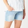 Maternity Sonoma Goods For Life® Over-The-Belly Panel Jean Shorts 1 Maternity Sonoma Goods For Life® Over-The-Belly Panel Jean Shorts -SONOMA Store 5514842 Medium Wash Destructio