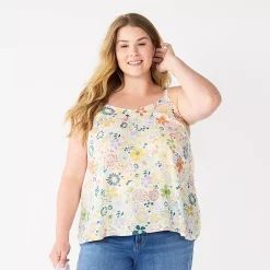 Plus Size Sonoma Goods For Life® Swing Tank -SONOMA Store 5514853 Mint Bloom