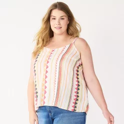Plus Size Sonoma Goods For Life® Swing Tank -SONOMA Store 5514853 Peach Shapes