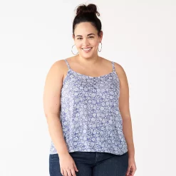 Plus Size Sonoma Goods For Life® Swing Tank -SONOMA Store 5514853 Purple Floral