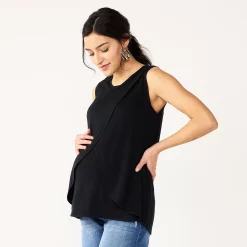 Maternity Sonoma Goods For Life® Sleeveless Tulip-Front Nursing Top -SONOMA Store 5516168 Black