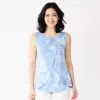 Maternity Sonoma Goods For Life® Sleeveless Tulip-Front Nursing Top -SONOMA Store 5516168 Blue Dye