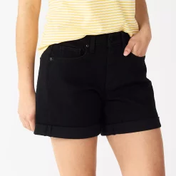 Women's Sonoma Goods For Life® High-Rise Curvy 5" Denim Shorts -SONOMA Store 5522148 Black