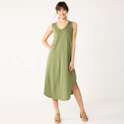 Women's Sonoma Goods For Life® Sleeveless Shirttail Knit Midi Dress 15 Women's Sonoma Goods For Life® Sleeveless Shirttail Knit Midi Dress -SONOMA Store 5522320 Olive